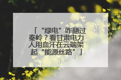 “绿电”咋翻过秦岭？看甘肃电力人用血汗在云端架起“能源丝路”