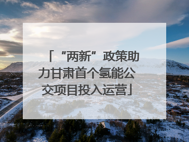 “两新”政策助力甘肃首个氢能公交项目投入运营