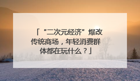 “二次元经济”爆改传统商场，年轻消费群体都在玩什么？