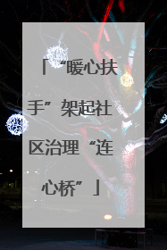“暖心扶手”架起社区治理“连心桥”