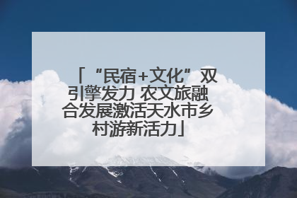 “民宿+文化”双引擎发力 农文旅融合发展激活天水市乡村游新活力