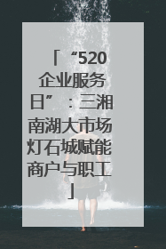 “520 企业服务日”：三湘南湖大市场灯石城赋能商户与职工