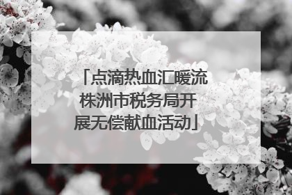 点滴热血汇暖流 株洲市税务局开展无偿献血活动