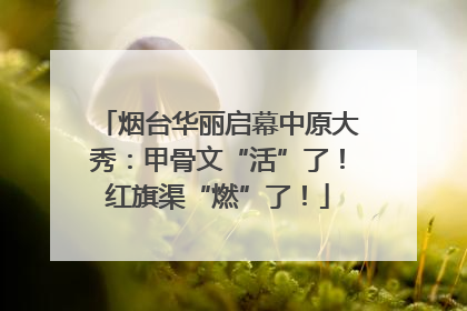烟台华丽启幕中原大秀：甲骨文“活”了！红旗渠“燃”了！