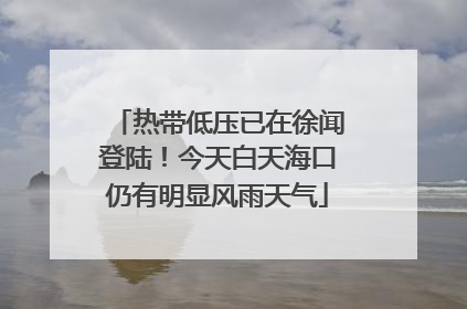 热带低压已在徐闻登陆！今天白天海口仍有明显风雨天气