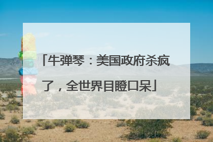 牛弹琴：美国政府杀疯了，全世界目瞪口呆