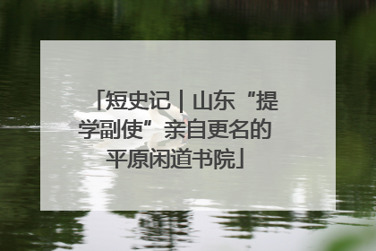 短史记｜山东“提学副使”亲自更名的平原闲道书院