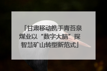 甘肃移动携手青苔泉煤业以“数字大脑”探智慧矿山转型新范式