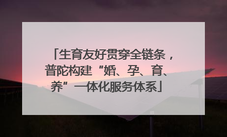 生育友好贯穿全链条，普陀构建“婚、孕、育、养”一体化服务体系