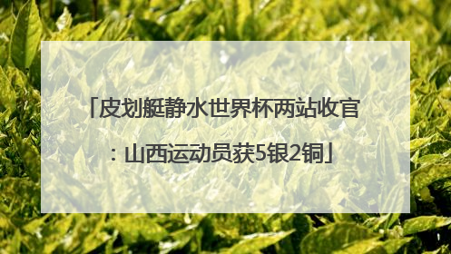 皮划艇静水世界杯两站收官：山西运动员获5银2铜