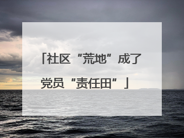 社区“荒地”成了党员“责任田”