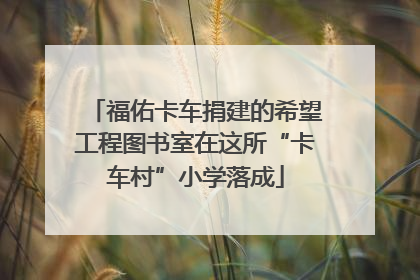 福佑卡车捐建的希望工程图书室在这所“卡车村”小学落成