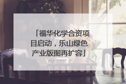 福华化学合资项目启动，乐山绿色产业版图再扩容