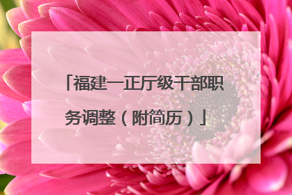 福建一正厅级干部职务调整（附简历）