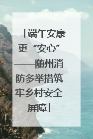 端午安康更“安心”——随州消防多举措筑牢乡村安全屏障