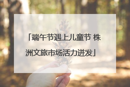 端午节遇上儿童节 株洲文旅市场活力迸发