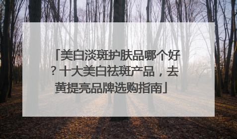 美白淡斑护肤品哪个好？十大美白祛斑产品，去黄提亮品牌选购指南