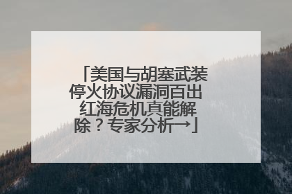 美国与胡塞武装停火协议漏洞百出 红海危机真能解除？专家分析→