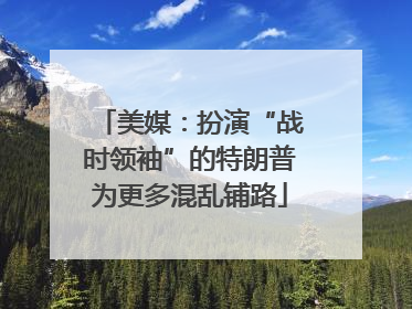 美媒：扮演“战时领袖”的特朗普为更多混乱铺路