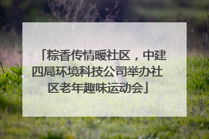 粽香传情暖社区，中建四局环境科技公司举办社区老年趣味运动会