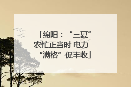 绵阳：“三夏”农忙正当时 电力“满格”促丰收