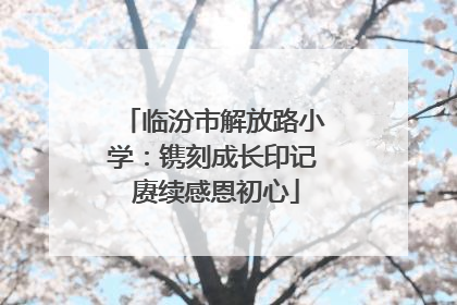 临汾市解放路小学：镌刻成长印记 赓续感恩初心