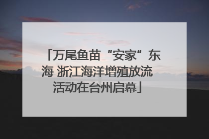 万尾鱼苗“安家”东海 浙江海洋增殖放流活动在台州启幕