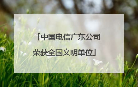 中国电信广东公司荣获全国文明单位