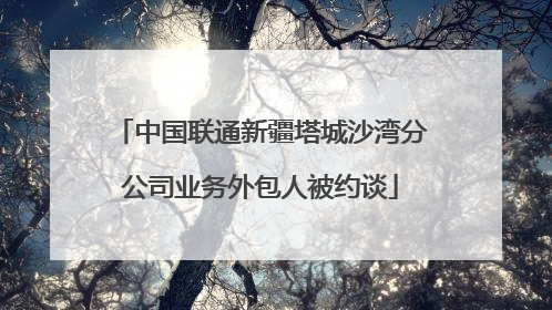 中国联通新疆塔城沙湾分公司业务外包人被约谈