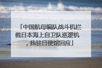 中国航母编队战斗机拦截日本海上自卫队巡逻机，我驻日使馆回应