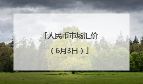 人民币市场汇价（6月3日）