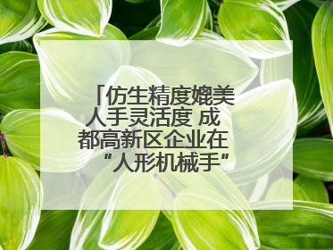 仿生精度媲美人手灵活度 成都高新区企业在“人形机械手”赛道崭露头角