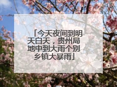 今天夜间到明天白天，贵州局地中到大雨个别乡镇大暴雨
