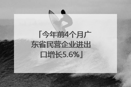 今年前4个月广东省民营企业进出口增长5.6%