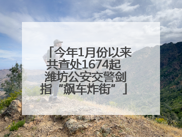 今年1月份以来共查处1674起 潍坊公安交警剑指“飙车炸街”