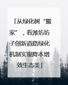 从绿化树“搬家”，看潍坊坊子创新道路绿化机制实现降本增效生态美