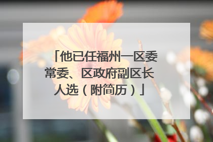 他已任福州一区委常委、区政府副区长人选（附简历）