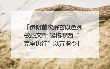 伊朗首次解密以色列敏感文件 曝格罗西“完全执行”以方指令