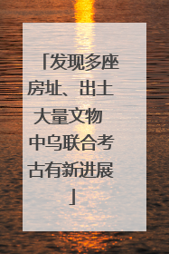 发现多座房址、出土大量文物 中乌联合考古有新进展