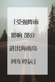 受强降雨影响 部分进出海南岛列车停运