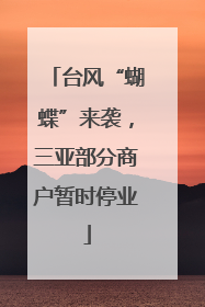 台风“蝴蝶”来袭，三亚部分商户暂时停业
