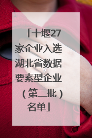 十堰27家企业入选湖北省数据要素型企业（第二批）名单