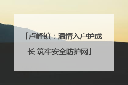卢峰镇：温情入户护成长 筑牢安全防护网
