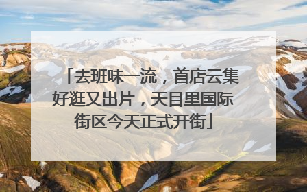 去班味一流，首店云集好逛又出片，天目里国际街区今天正式开街