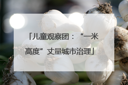 儿童观察团：“一米高度”丈量城市治理
