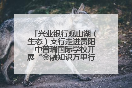 兴业银行观山湖（生态）支行走进贵阳一中普瑞国际学校开展“金融知识万里行”宣传活动