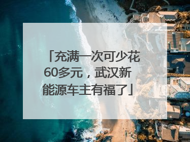 充满一次可少花60多元，武汉新能源车主有福了