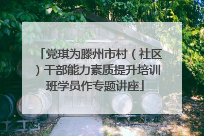 党琪为滕州市村（社区）干部能力素质提升培训班学员作专题讲座