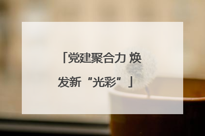 党建聚合力 焕发新“光彩”