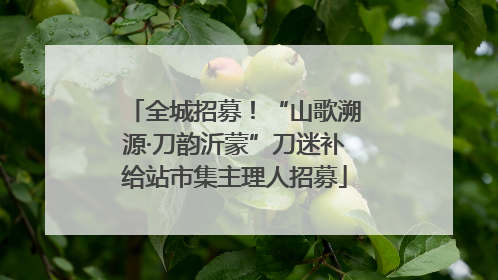 全城招募！“山歌溯源·刀韵沂蒙”刀迷补给站市集主理人招募